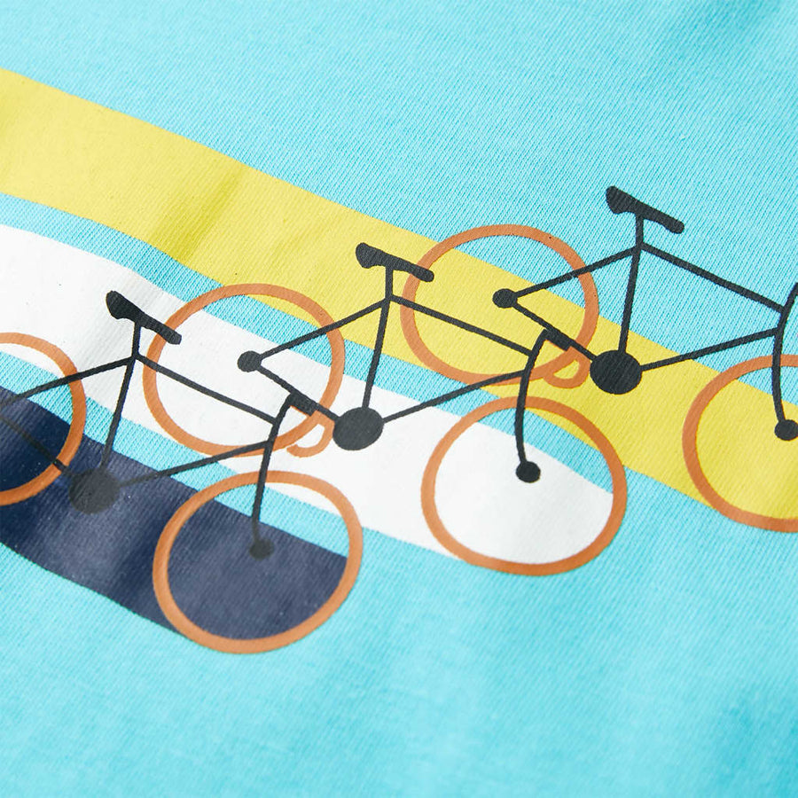 Kindershirt met korte mouwen 116 zeeblauw Aqua