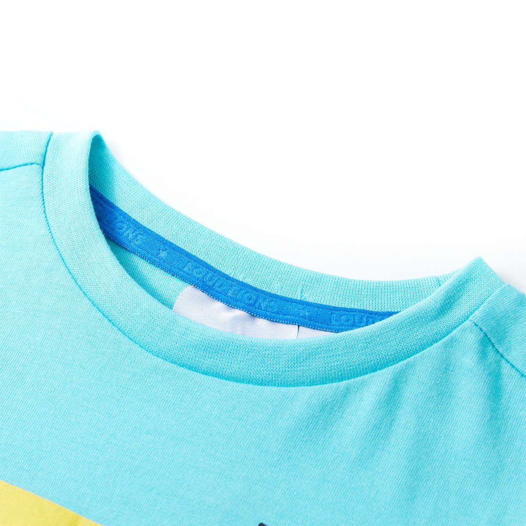 Kindershirt met korte mouwen 128 zeeblauw Aqua