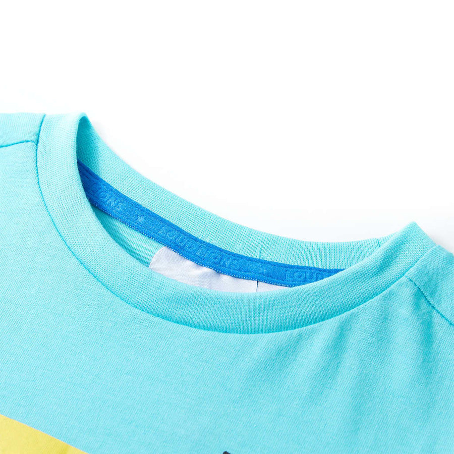 Kindershirt met korte mouwen 128 zeeblauw Aqua
