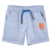 Kindershorts 116 gemêleerd blauw katoen