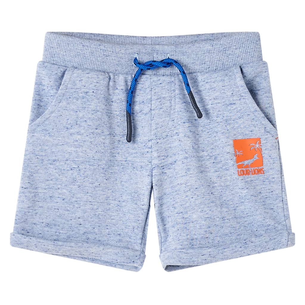 Kindershorts met trekkoord 116 gemêleerd blauw Blauw