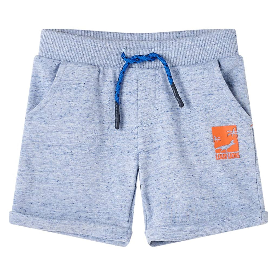 Kindershorts met trekkoord 116 gemêleerd blauw Blauw