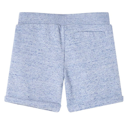 Kindershorts met trekkoord 116 gemêleerd blauw Blauw