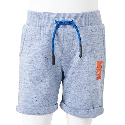 Kindershorts met trekkoord 116 gemêleerd blauw Blauw