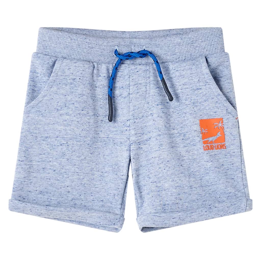 Kindershorts met trekkoord 128 gemêleerd blauw Blauw
