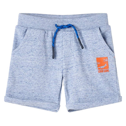 Kindershorts met trekkoord 128 gemêleerd blauw Blauw