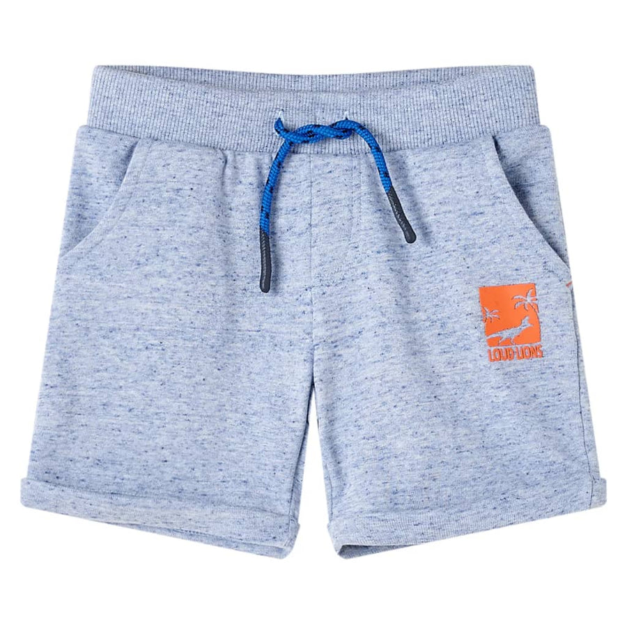 Kindershorts met trekkoord 128 gemêleerd blauw Blauw