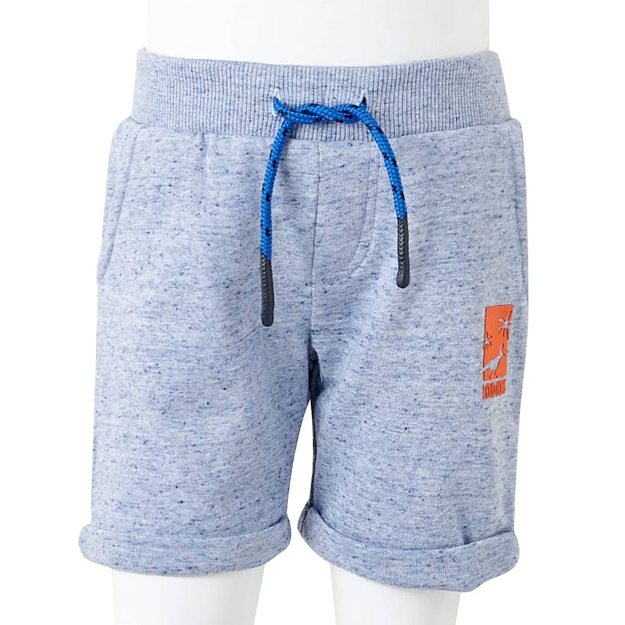 Kindershorts met trekkoord 128 gemêleerd blauw Blauw