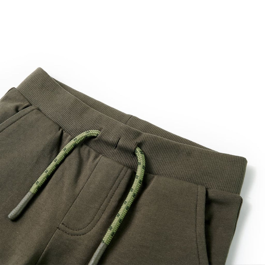 Kindershorts met trekkoord 116 donkerkaki Kaki 116