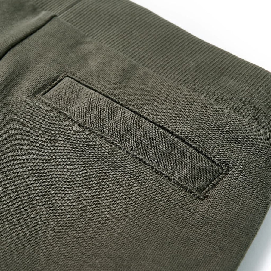 Kindershorts met trekkoord 116 donkerkaki Kaki 116