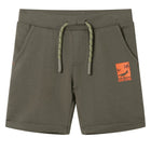 Kindershorts donkerkaki maat 128