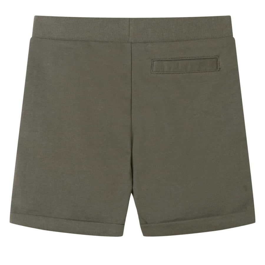 Kindershorts met trekkoord 128 donkerkaki Kaki 128