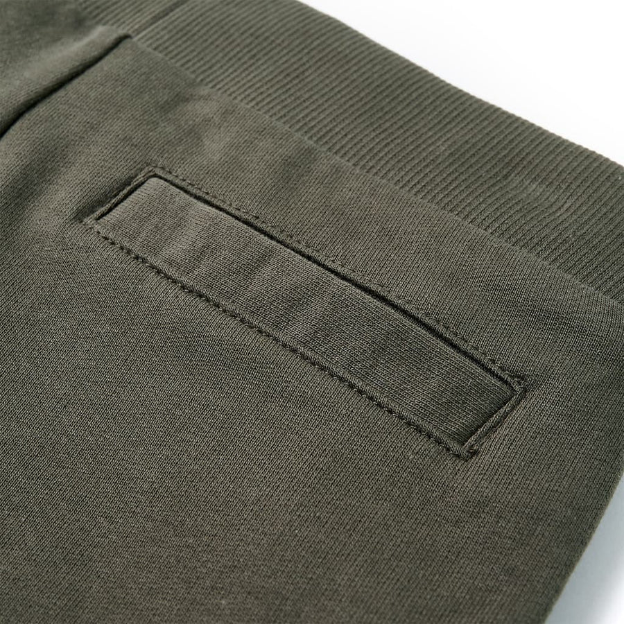 Kindershorts met trekkoord 140 donkerkaki Kaki 140
