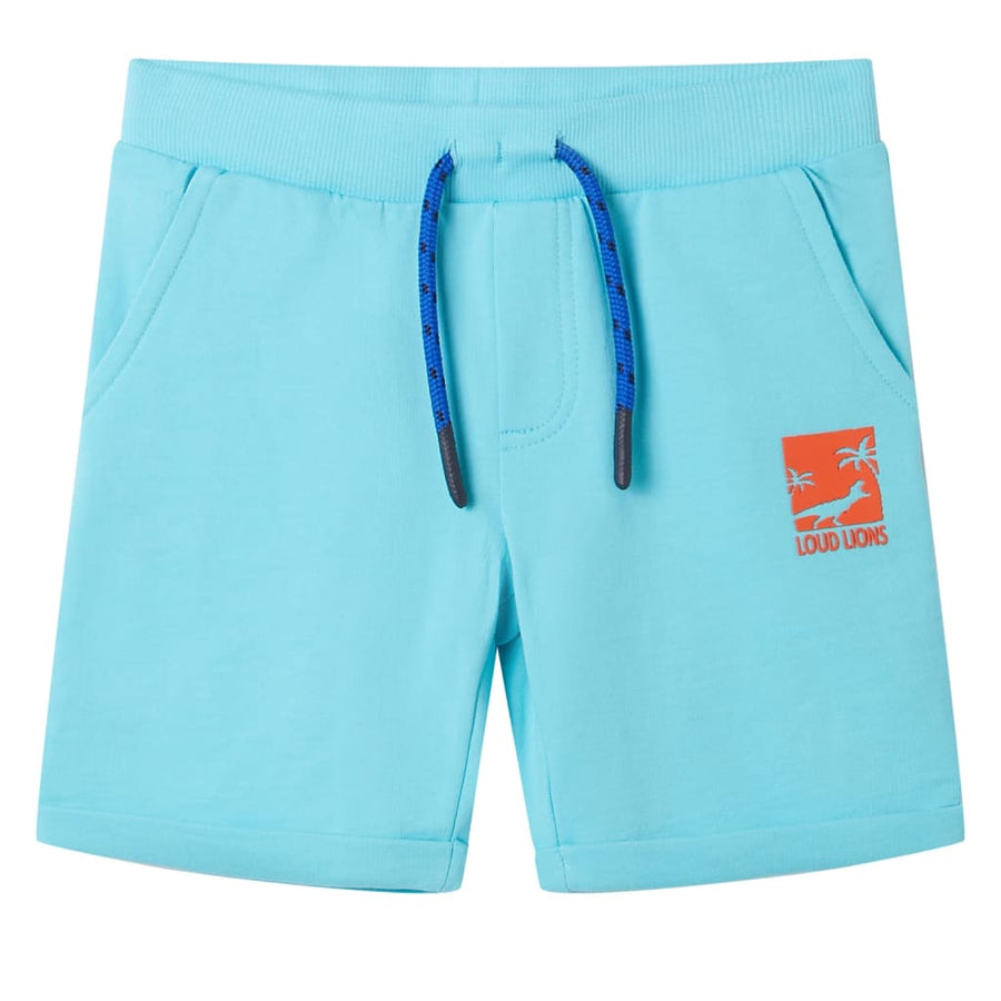 Kindershorts met trekkoord 128 zeeblauw Aqua