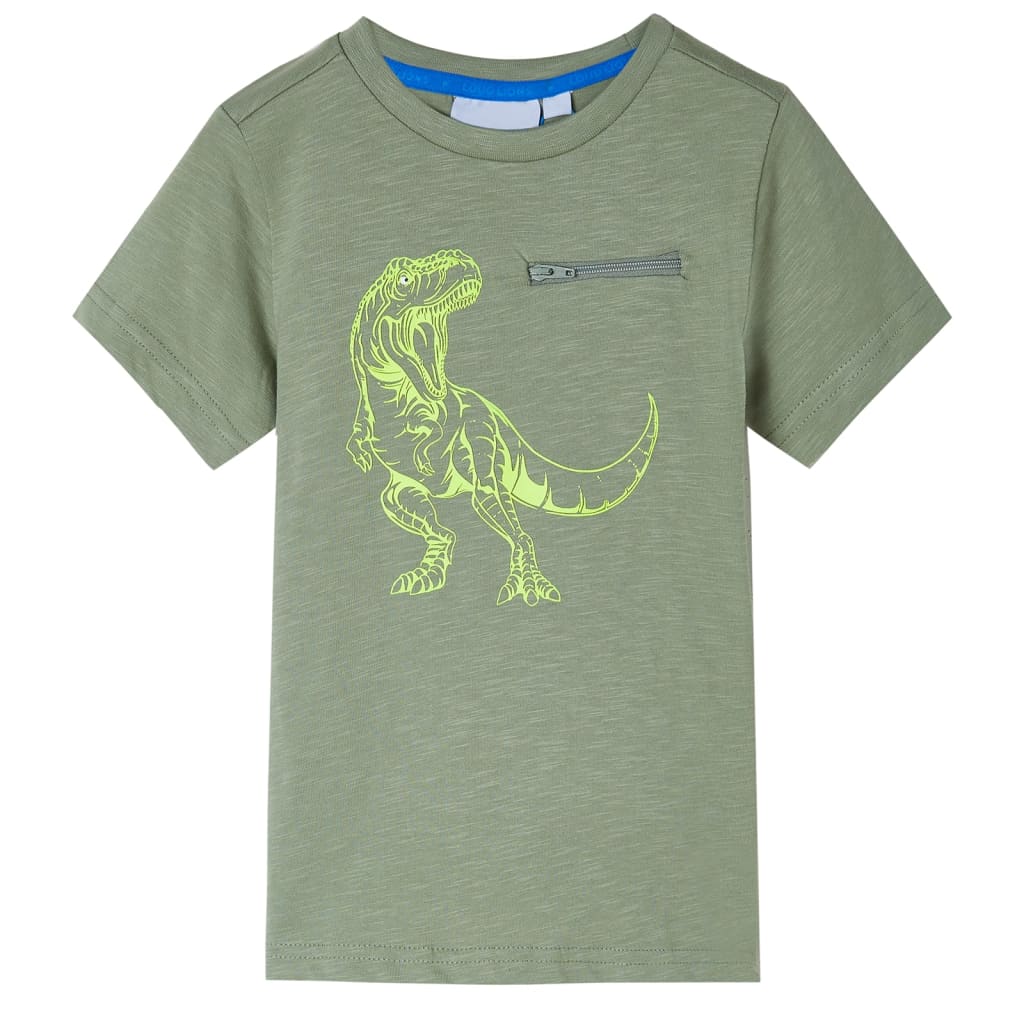 Kindershirt met korte mouwen 104 lichtkakikleurig Kaki
