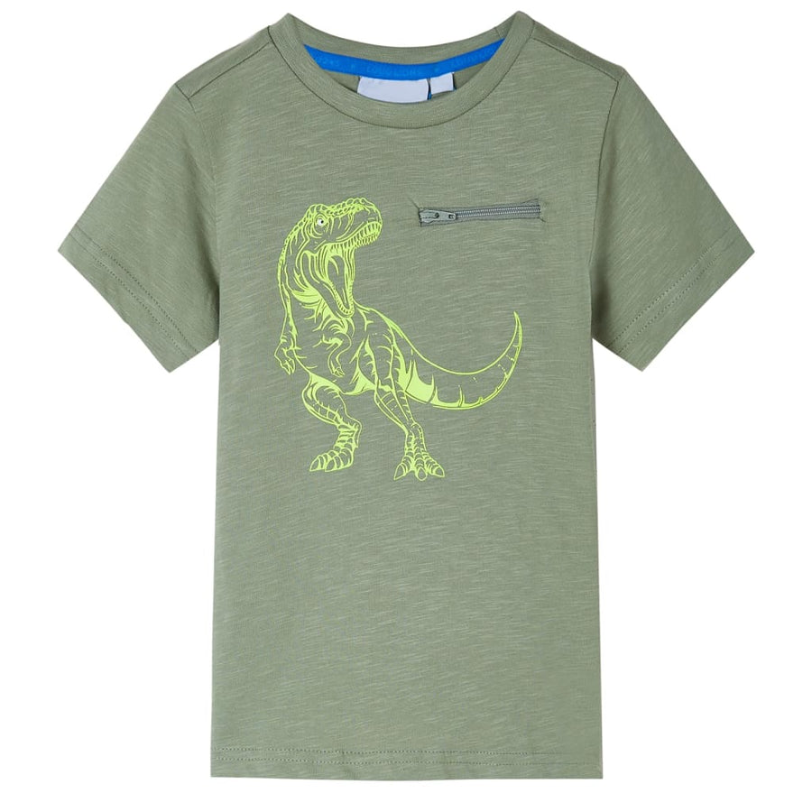 Kindershirt met korte mouwen 104 lichtkakikleurig Kaki