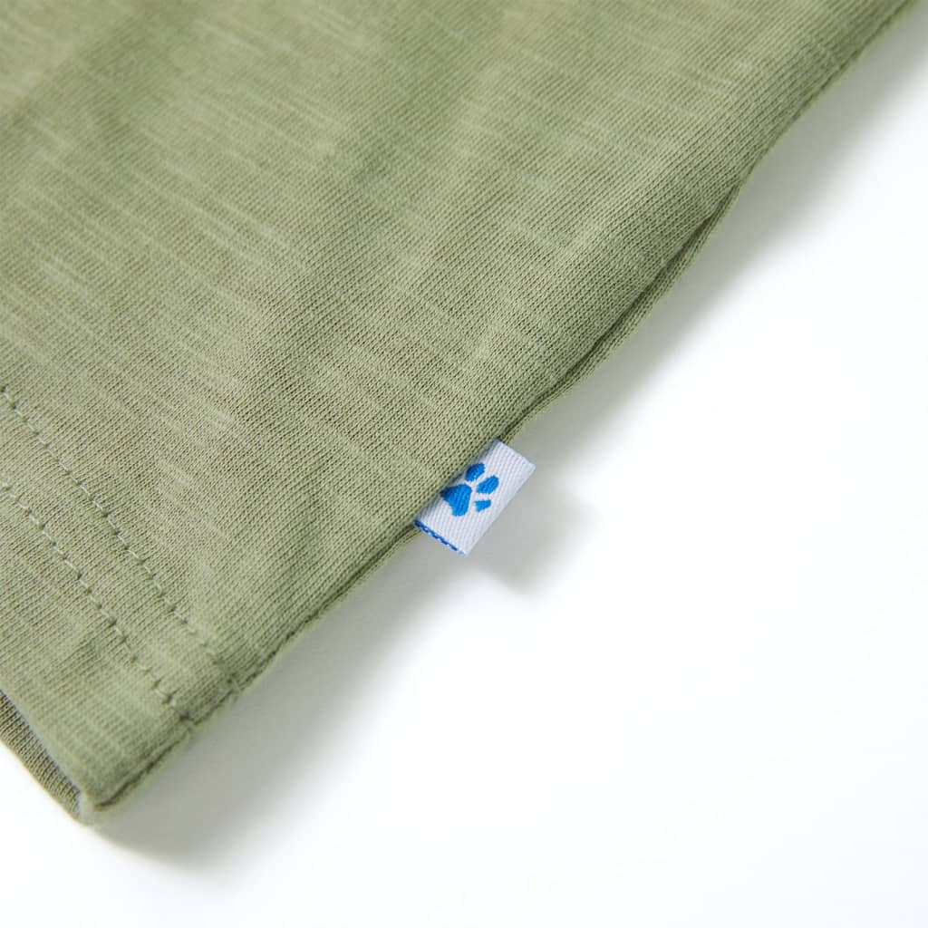 Kindershirt met korte mouwen 104 lichtkakikleurig Kaki