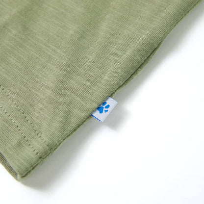 Kindershirt met korte mouwen 104 lichtkakikleurig Kaki