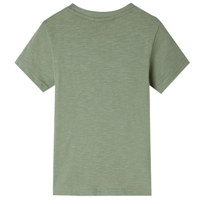 Kindershirt met korte mouwen 116 lichtkakikleurig Kaki