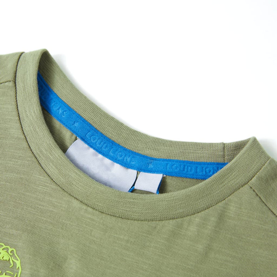 Kindershirt met korte mouwen 116 lichtkakikleurig Kaki