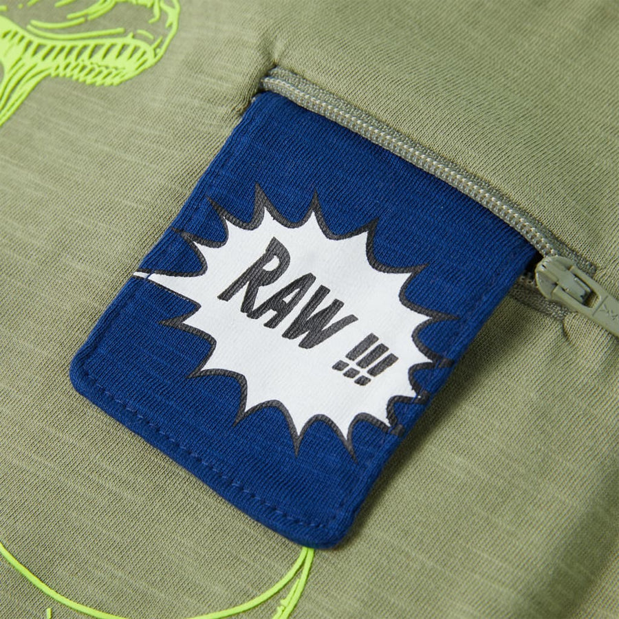 Kindershirt met korte mouwen 116 lichtkakikleurig Kaki