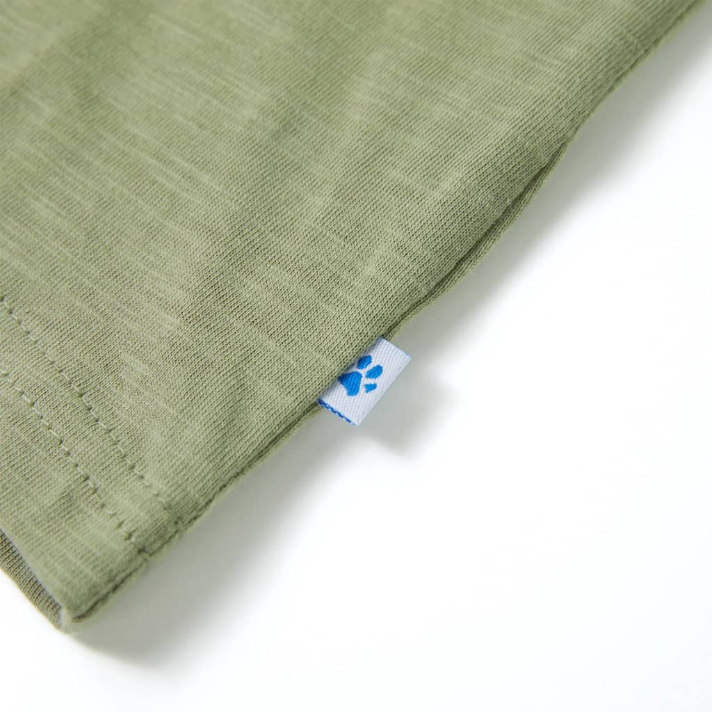 Kindershirt met korte mouwen 116 lichtkakikleurig Kaki