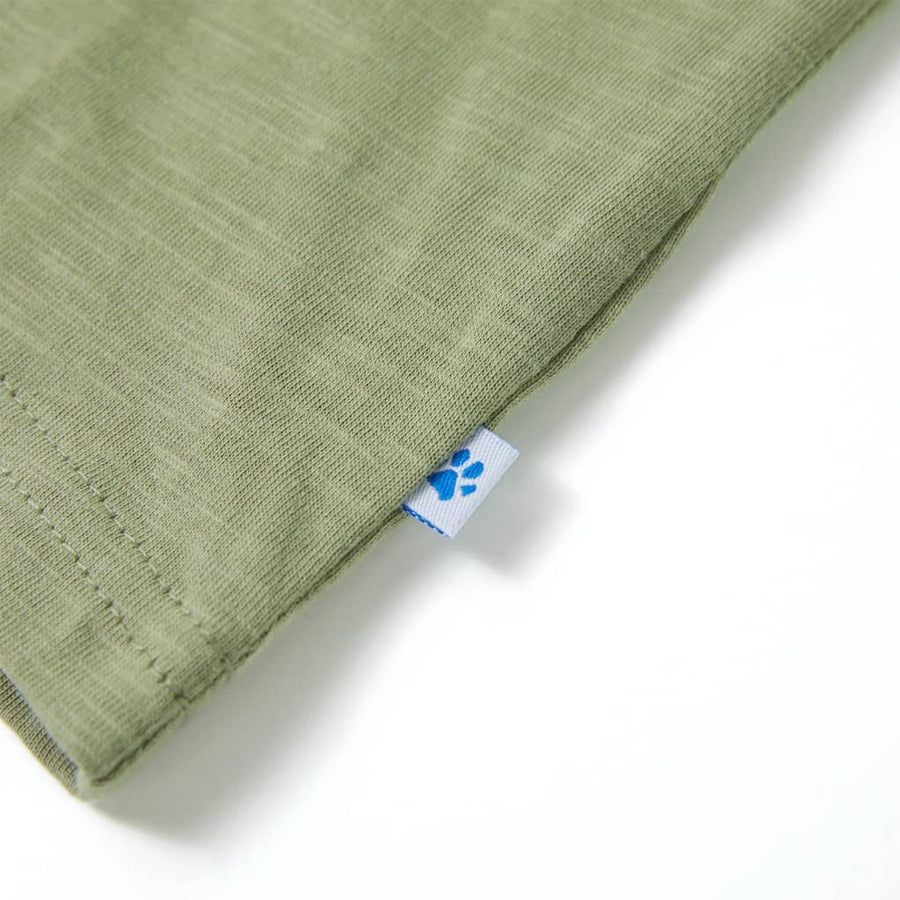 Kindershirt met korte mouwen 116 lichtkakikleurig Kaki