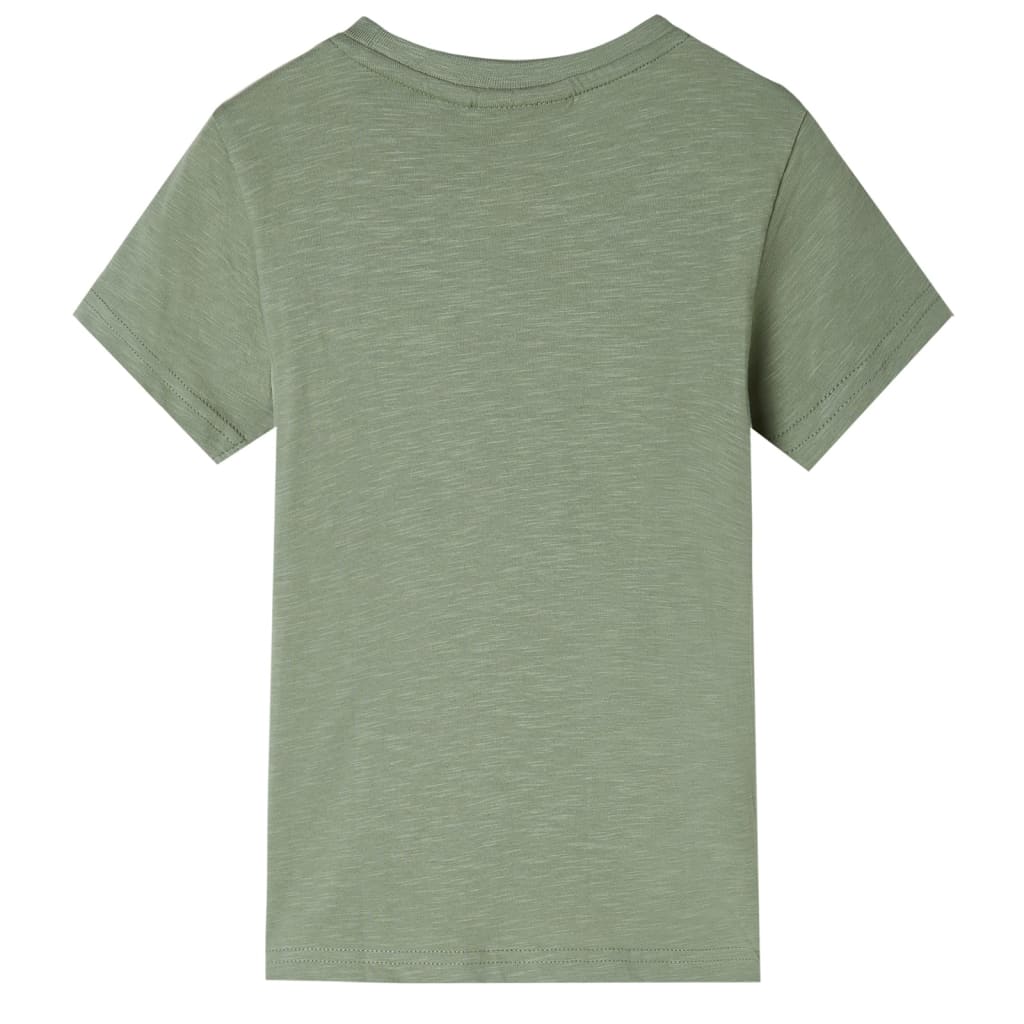 Kindershirt met korte mouwen 128 lichtkakikleurig Kaki