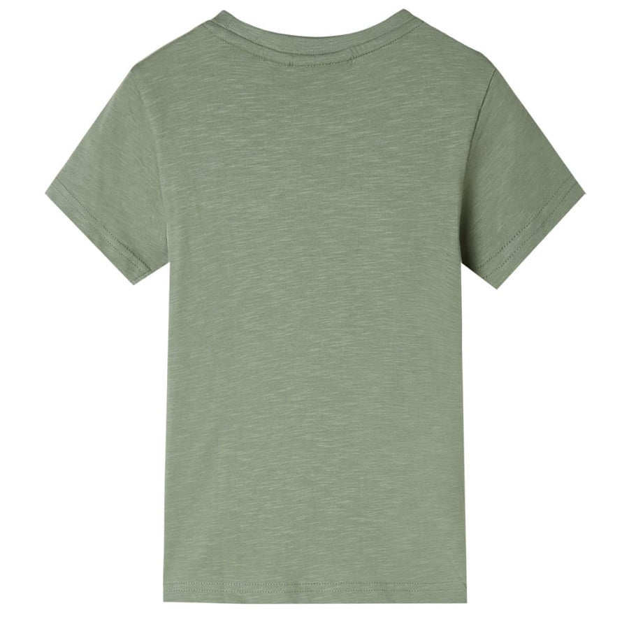 Kindershirt met korte mouwen 128 lichtkakikleurig Kaki