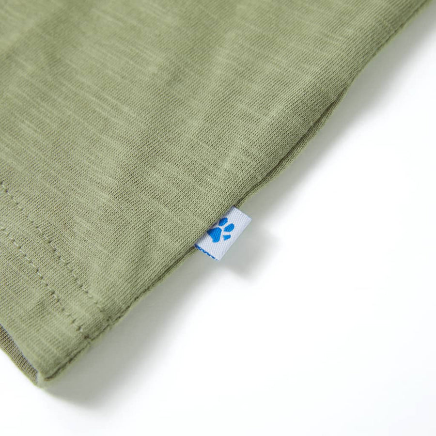 Kindershirt met korte mouwen 128 lichtkakikleurig Kaki