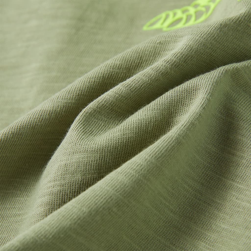 Kindershirt met korte mouwen 128 lichtkakikleurig Kaki