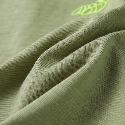 Kindershirt met korte mouwen 128 lichtkakikleurig Kaki