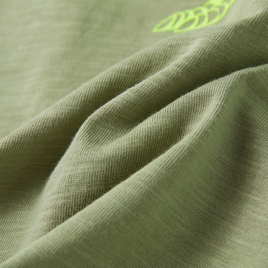 Kindershirt met korte mouwen 128 lichtkakikleurig Kaki