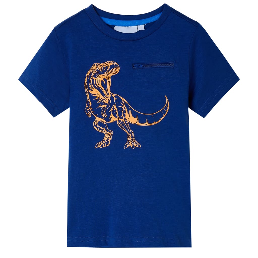 Kindershirt met korte mouwen 116 donkerblauw Blauw 116