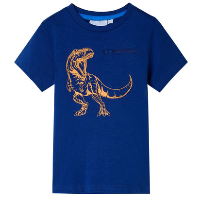 Kindershirt met korte mouwen 116 donkerblauw Blauw 116