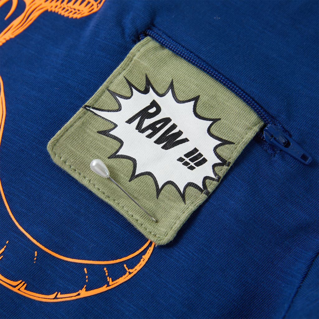 Kindershirt met korte mouwen 128 donkerblauw Blauw 128