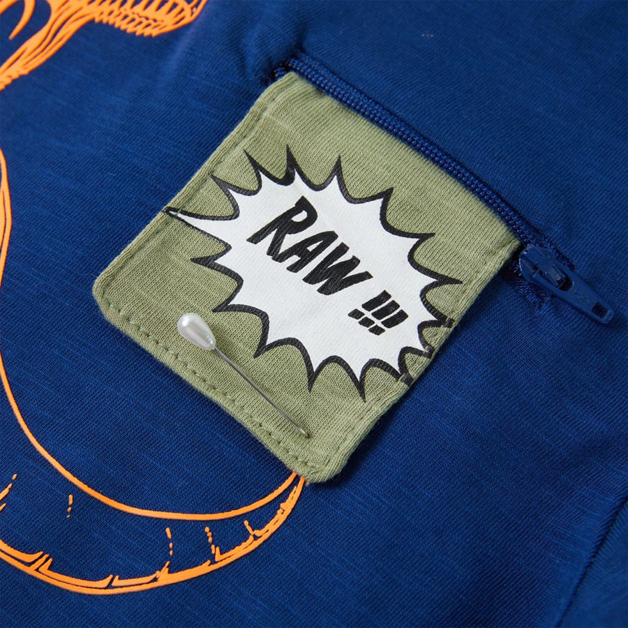 Kindershirt met korte mouwen 140 donkerblauw Blauw
