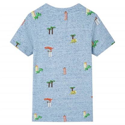Kindershirt 104 gemêleerd blauw Blauw
