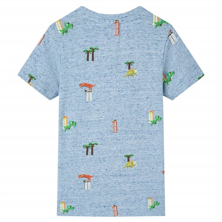 Kindershirt 104 gemêleerd blauw Blauw