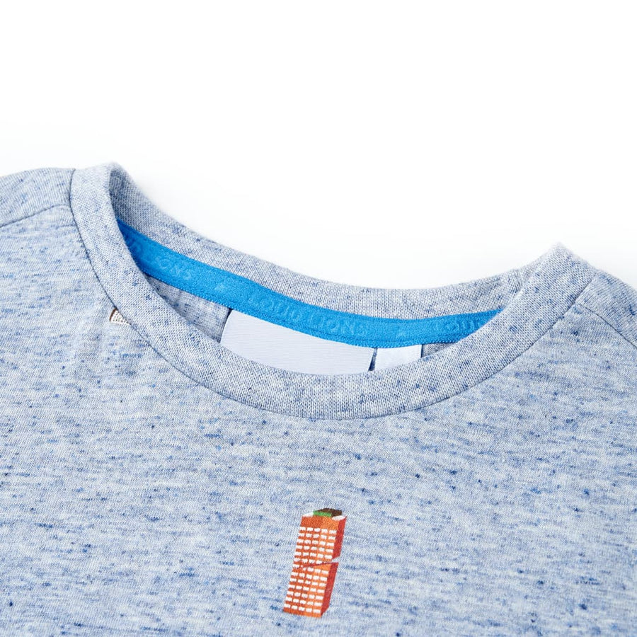 Kindershirt 104 gemêleerd blauw Blauw