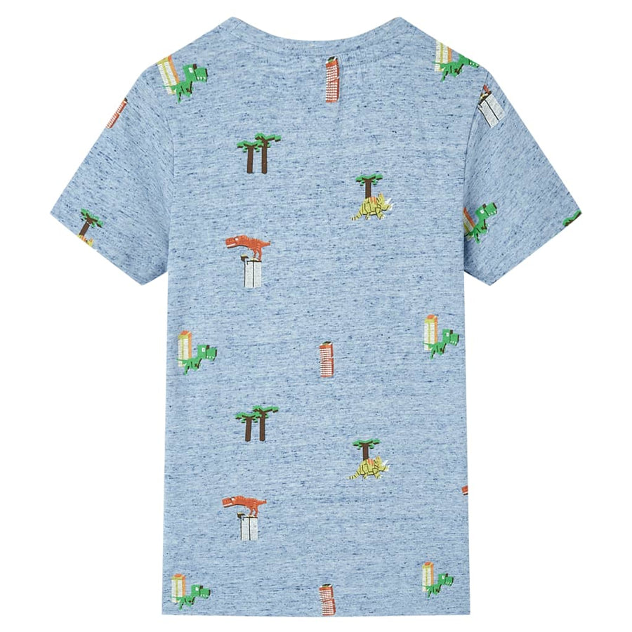Kindershirt 128 gemêleerd blauw Blauw