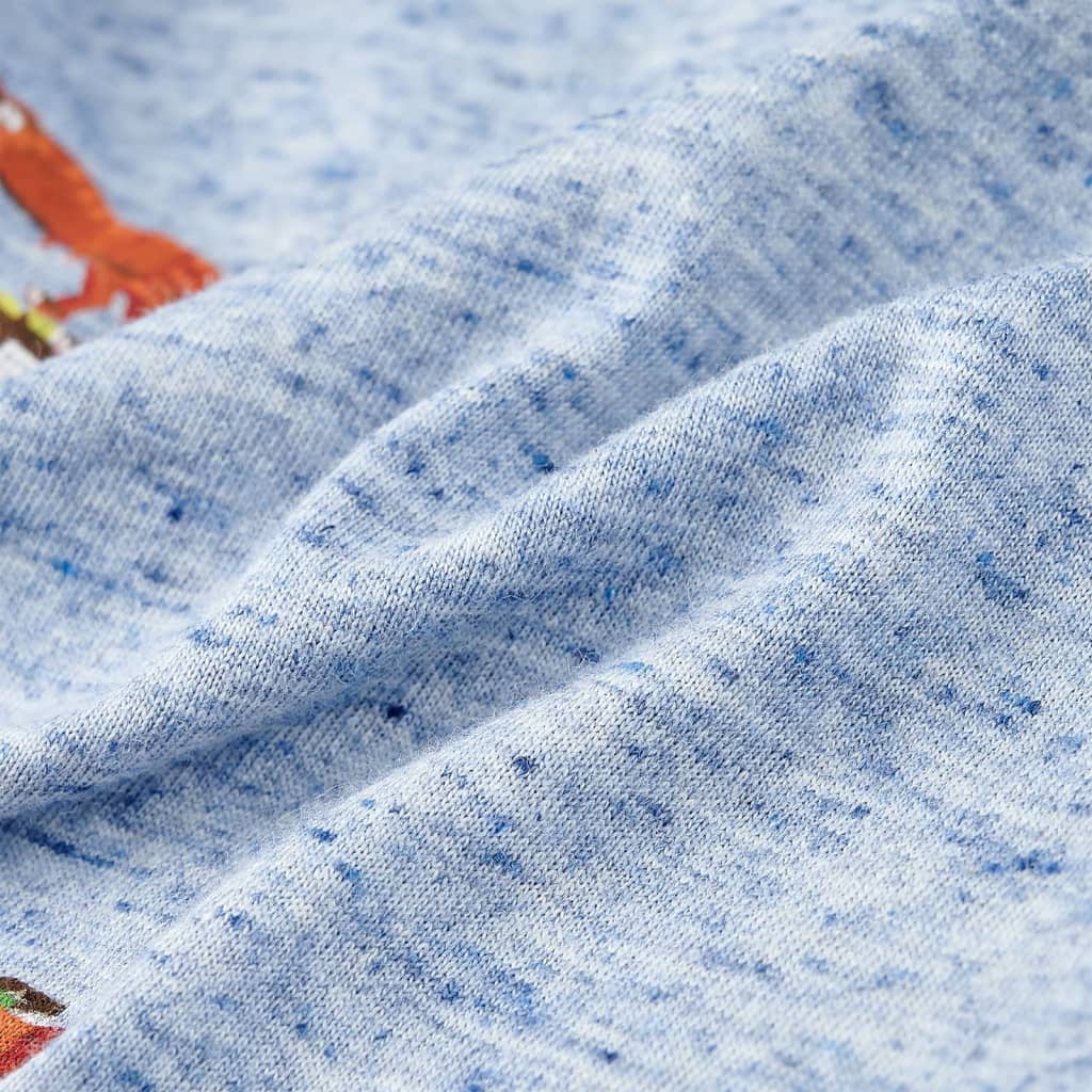 Kindershirt 128 gemêleerd blauw Blauw