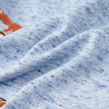 Kindershirt 128 gemêleerd blauw Blauw