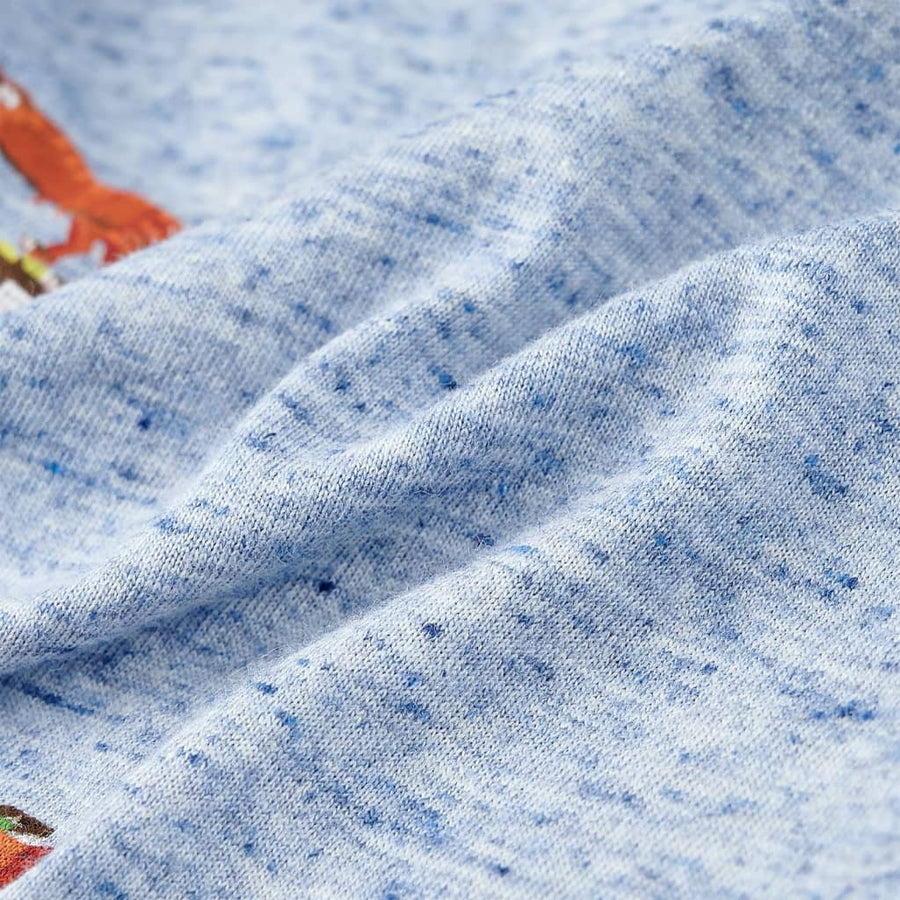 Kindershirt 128 gemêleerd blauw Blauw