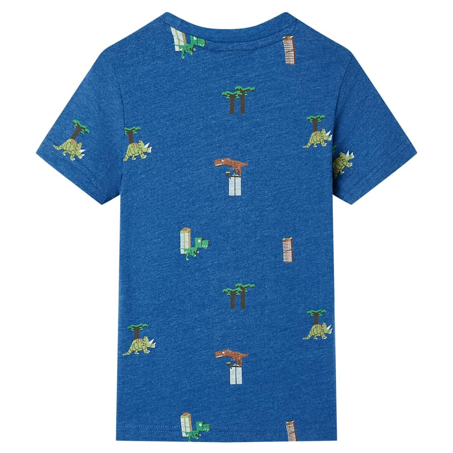 Kindershirt 104 gemêleerd donkerblauw Donkerblauw