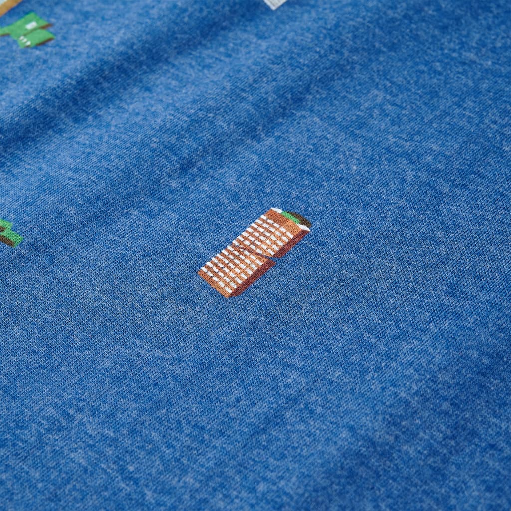 Kindershirt 140 gemêleerd donkerblauw Donkerblauw