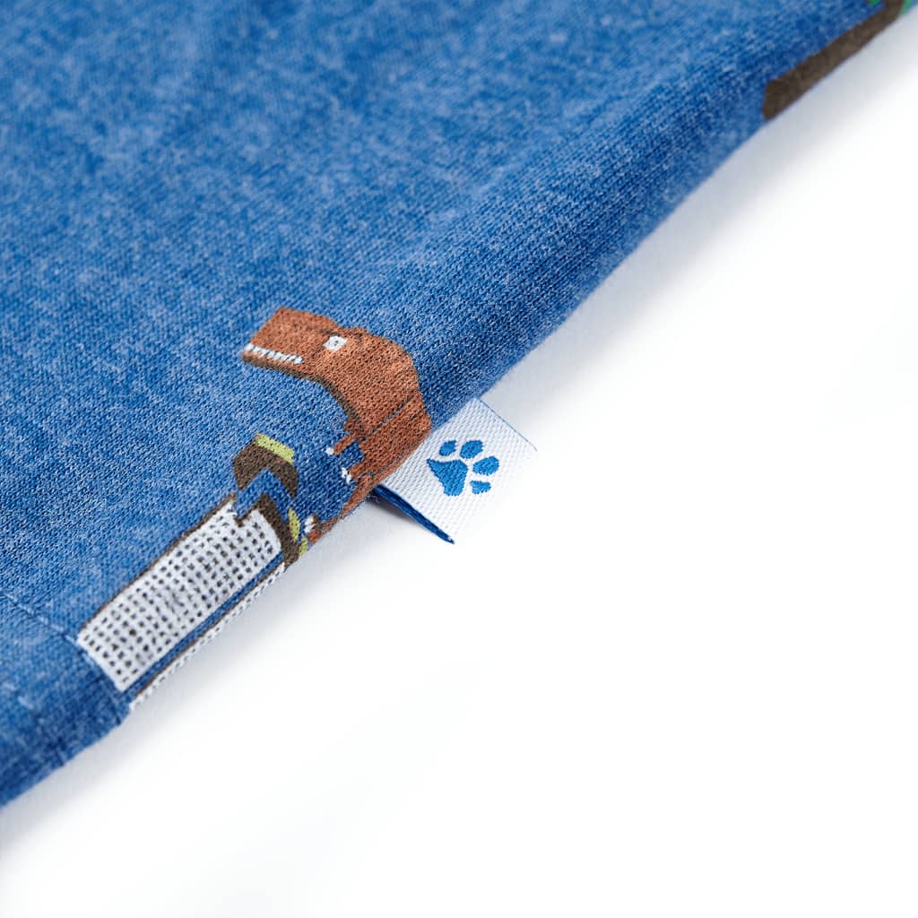 Kindershirt 140 gemêleerd donkerblauw Donkerblauw