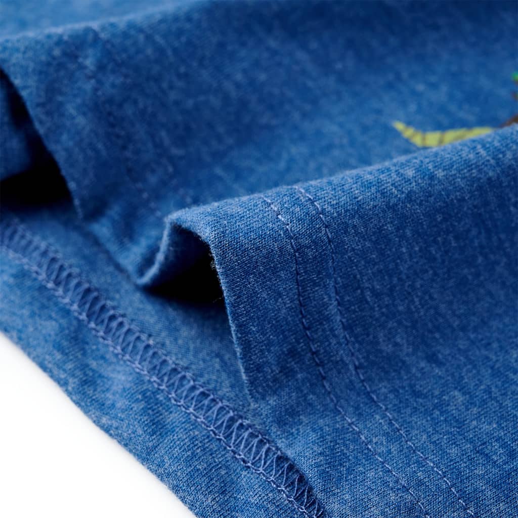 Kindershirt 140 gemêleerd donkerblauw Donkerblauw