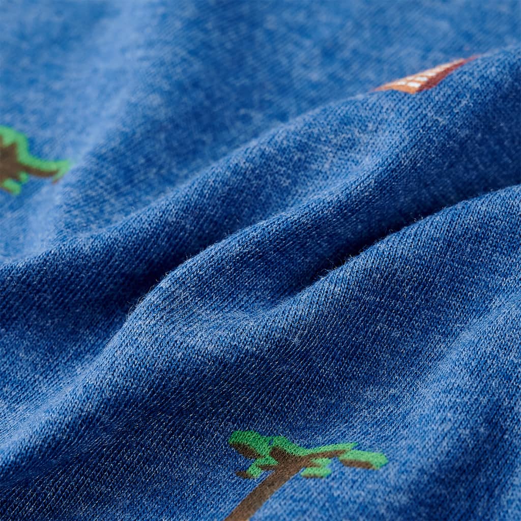 Kindershirt 140 gemêleerd donkerblauw Donkerblauw