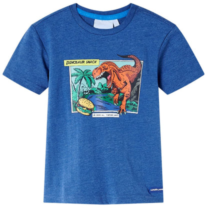 Kindershirt 116 gemêleerd donkerblauw Donkerblauw 116